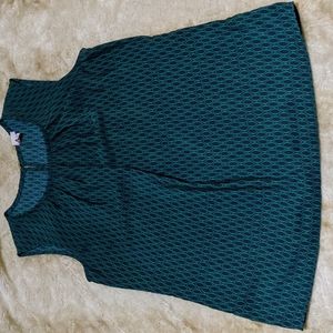 Merona green & dark blue blouse. Size L